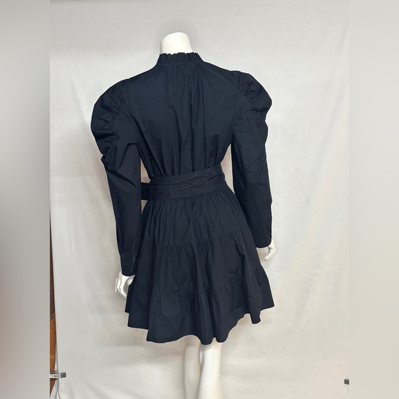 Ulla Johnson Size 8 Puffy Sleeve Tie Elegant Black Women's Dress - Picture 9 of 14